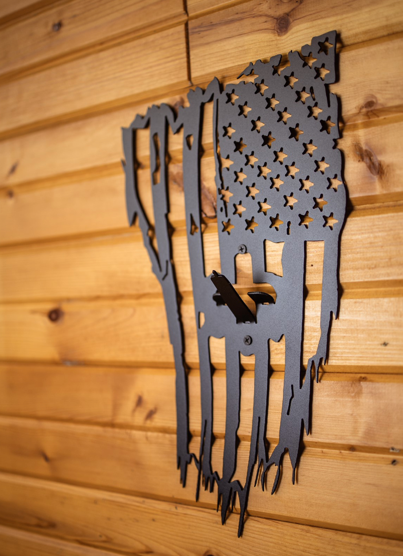 American Flag European Skull Mount Hanger